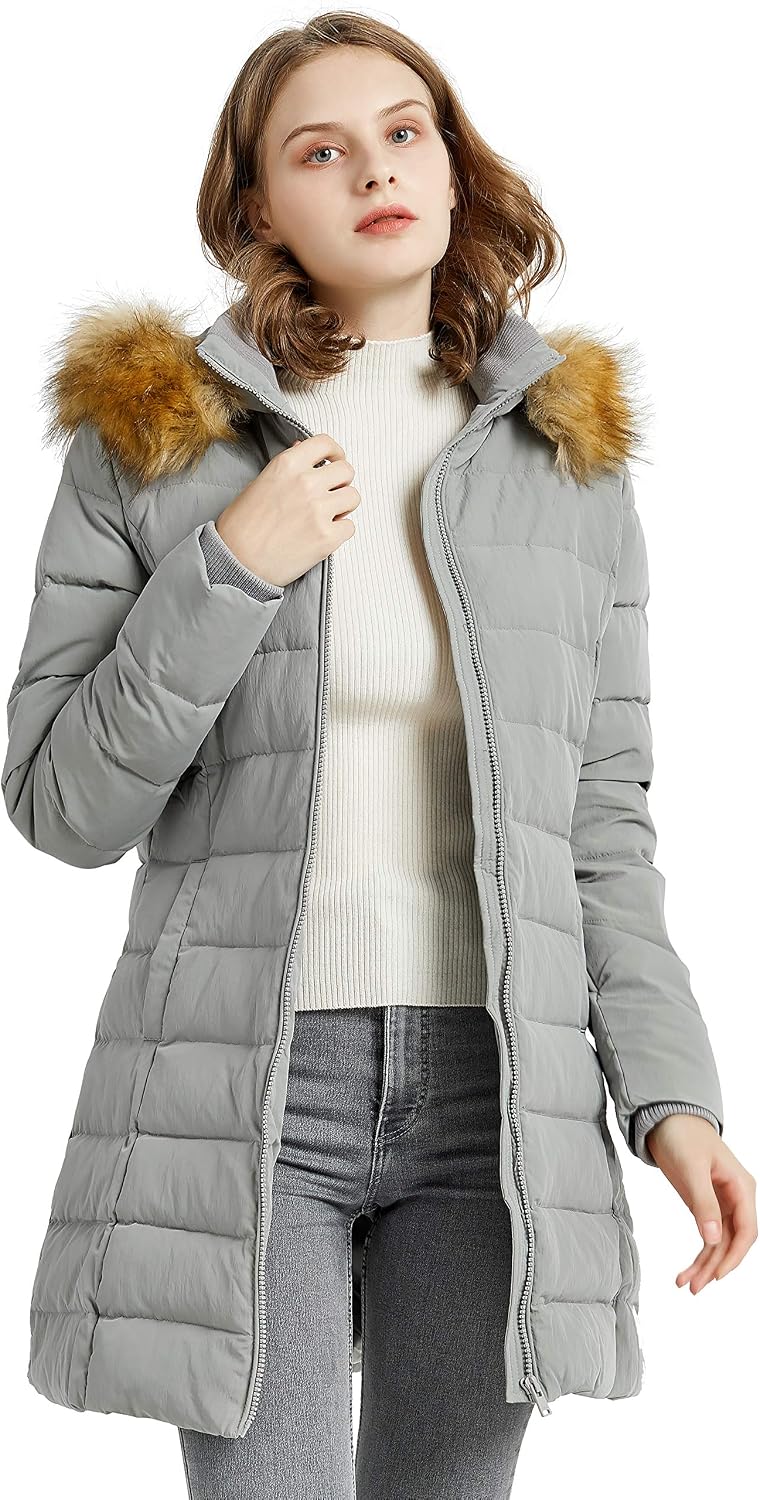 Orolay Women's Thickened Winter Down Coat Packable Hooded Puffer Jacket