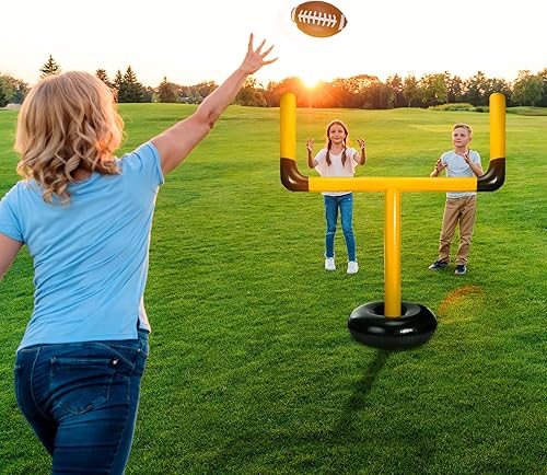 Miniatura 2 de Inflatable Jumbo Football Set Inflatable Football Goal with Beach Ball Target Goal Post Ball Accessories Outdoor Sport Summer Beach Pool Games for