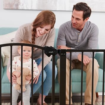 Regalo Safety 30.5-58 Extra Wide Arch Baby Gate with Door, Pressure Mount Walk Through Gate for Doorways & Bottom of Stairs, Babies, Toddlers & Pets, Tested & Safe, American Designed, American Owned
