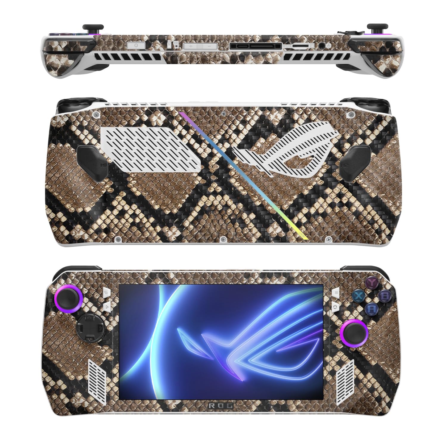 MightySkins Carbon Fiber Skin Compatible with Asus ROG Ally - Rattler | Protective, Durable Textured Carbon Fiber Finish | Easy to Apply, Remove, and Change Styles