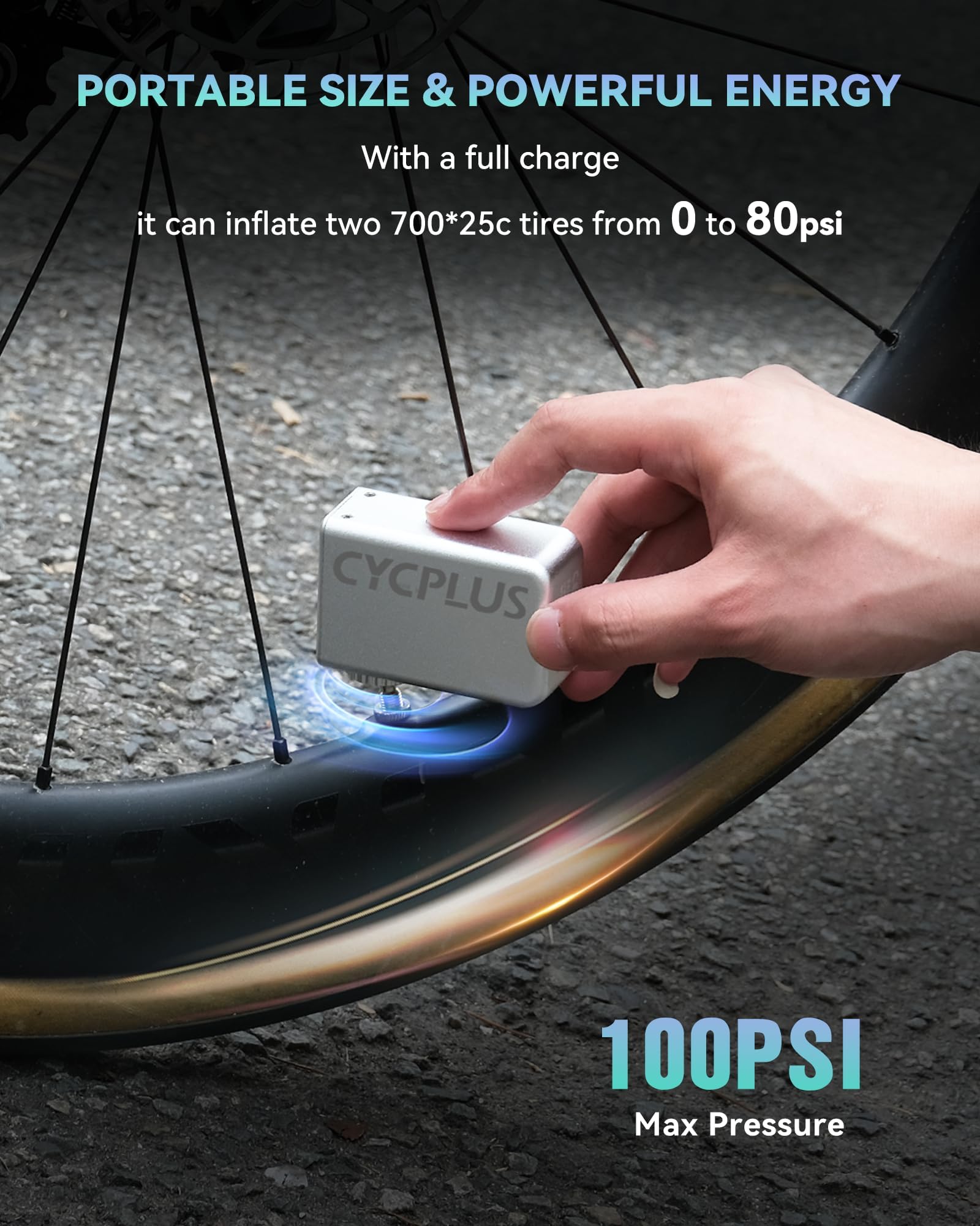 Tire Bicycle Mini Pro AS2 Cycplus Inflator Tire Bicycle Mini CYCPLUS アクセサリー Inflator AS2 - UAE 🚴‍♀️ アクセサリー