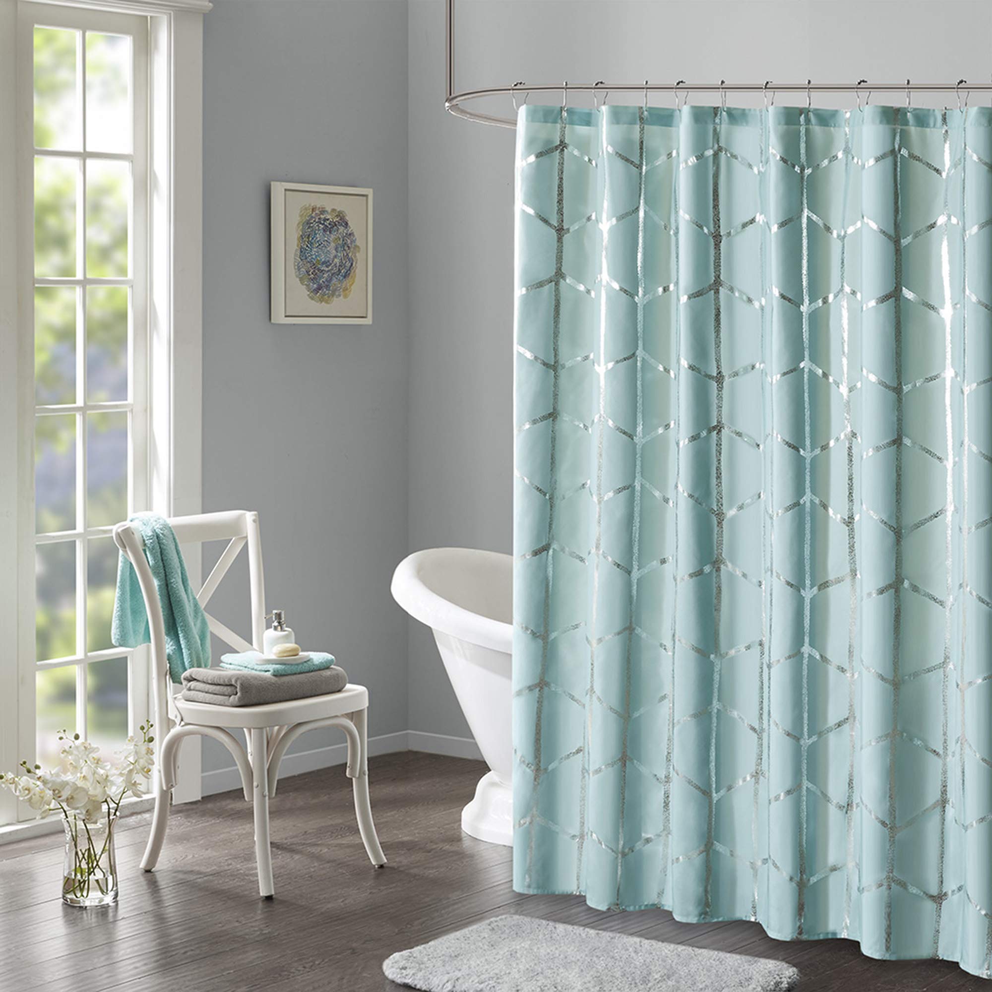 Aqua Shower Curtains Curtains & Drapes 2023