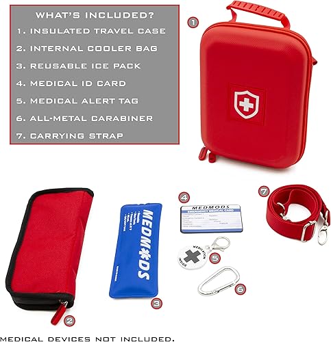 Miniatura 2 de MEDMODS - Estuche de viaje para enfriador de insulina y bolsa aislada para diabetes con bolsa de hielo, tarjeta de identificación, etiqueta de