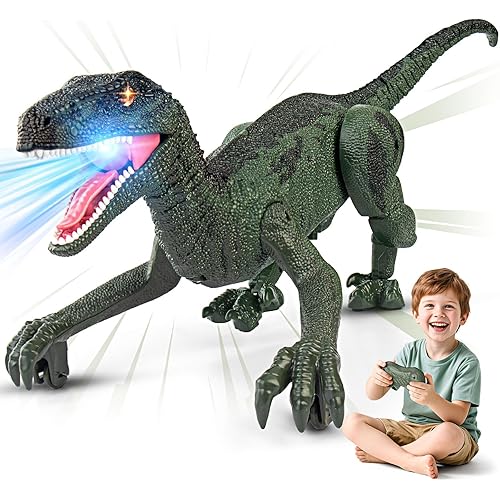Dinosaur Toys for Kids 3-5, 5-7, 8-12, 2.4GHz Remote Control Dinosaur with Walking, Realistic Sounds, Demo Mode, Rechargeable Jurassic Toys for Birthdays, Parties, Children’s Day
