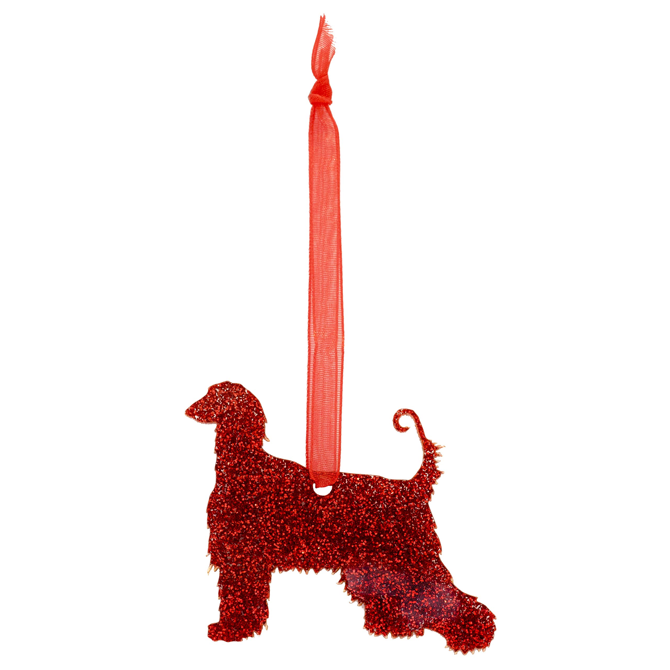 Pet Mirrors Gold Afghan Hound Style A Glitter Christmas Decoration (Gold)