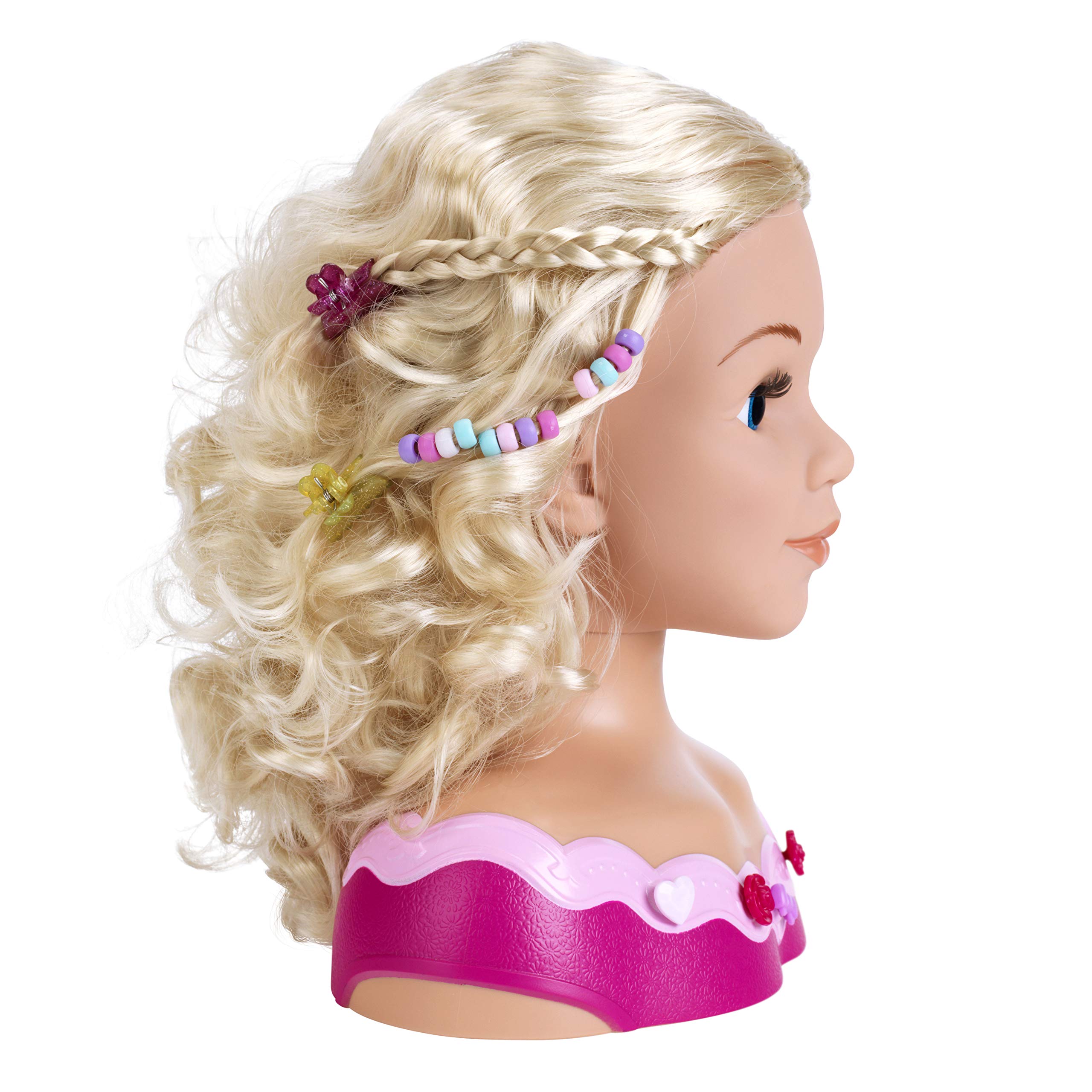 Theo Klein 5392 Schmink- und Frisierkopf Emma I Inkl. Kosmetikherz und Haarschmuck I Wasch- und kämmbares Haar I Maße: 23,5 cm x 13 cm x 27 cm I Spielzeug für Kinder ab 3 Jahren
