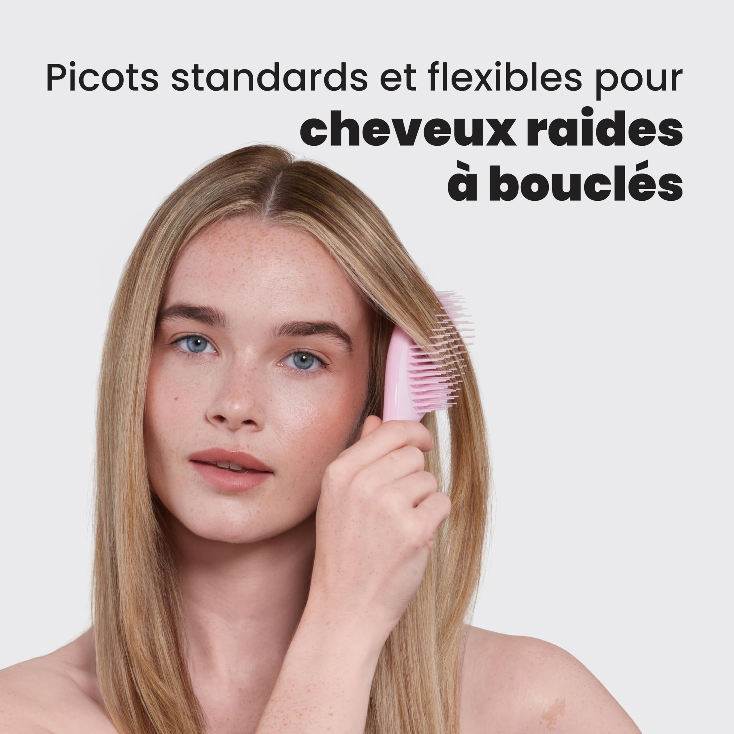 Tangle Teezer Mini Ultimate Detangler, pour Cheveux Secs et Mouillés, Brosse à Cheveux Démêlante pour Tous Types de Cheveux, Brosse Idéale pour les Enfants et pour Voyager, Rose Millennial