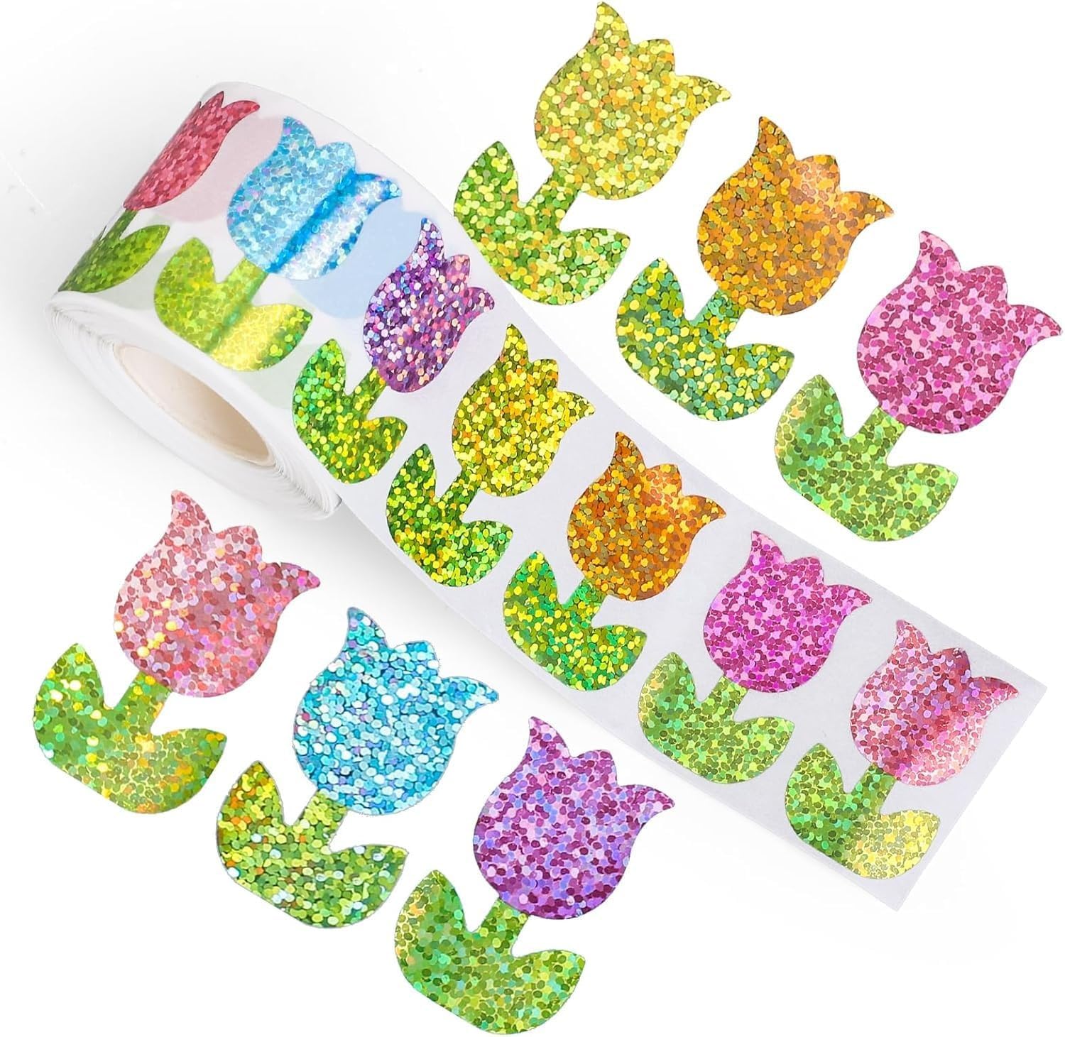 500PCS Christmas Stickers Roll 8 Designs Santa Claus Elk Bow Snowman Holly Xmas Holiday Round Adhesive Label Stickers Cute Decal for Xmas Cards 1.5 Inch DIY Gift Envelope Party Decorations