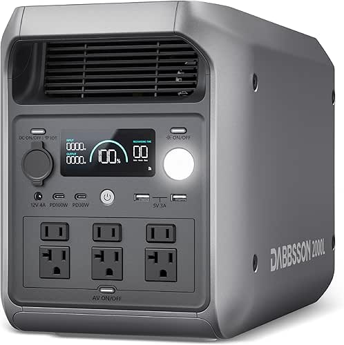 DABBSSON 2048Wh Portable Power Station, Safe Semi-Solid LiFePO4, 3300W Power
