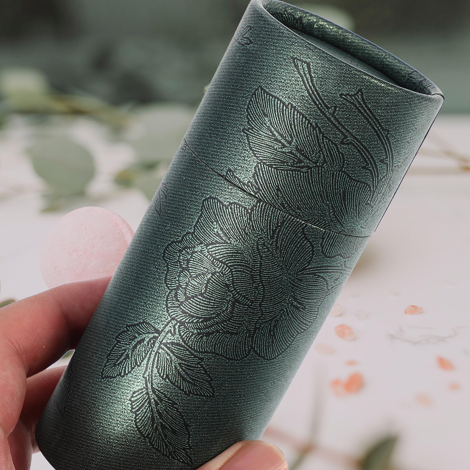 VILLCASE Scatola Cilindrica in Carta Kraft Verde, Confezione 20 Pezzi