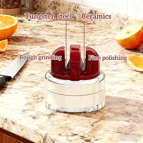 Miniatura 2 de Afilador de cuchillos de cocina con base de succión para afiladores de cuchillos de bolsillo manos libres, afilador de cuchillos profesional todo en