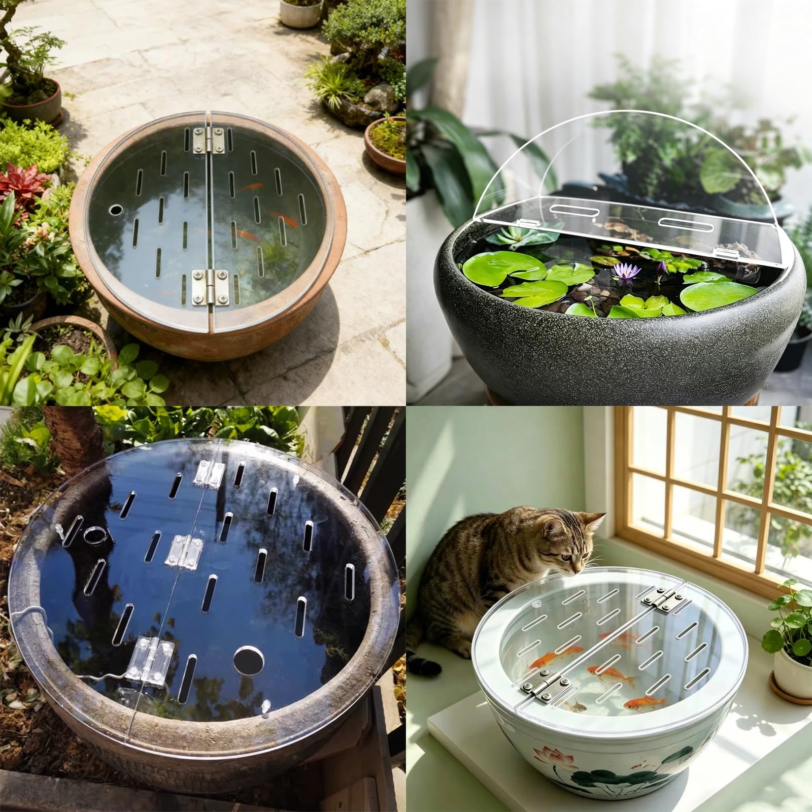 HAIXHX Acryl Abdeckung Aquarium, Belüftete sprungsichere Fischglasabdeckung | Acryl-Aquarien-Abdeckung mit Sprungschutz, katzensicheres Design verhindert das Entkommen von Fischen