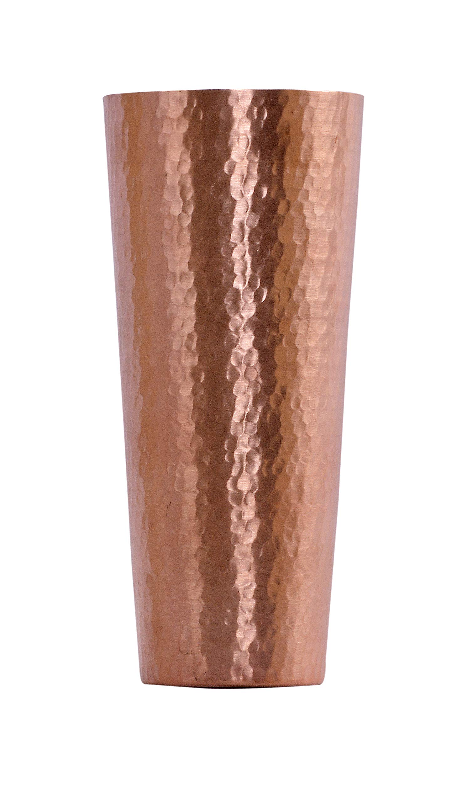 De Kulture Handmade Pure Solid Copper Large Glass Cup Tumbler Drinkware for Milk Water Medicinal Liquid Ice Coffee Ice Tea Cocktail Beer Sake Whiskey Vodka Rum Tequila, 3X 7 (DH) Inches, 600 ml