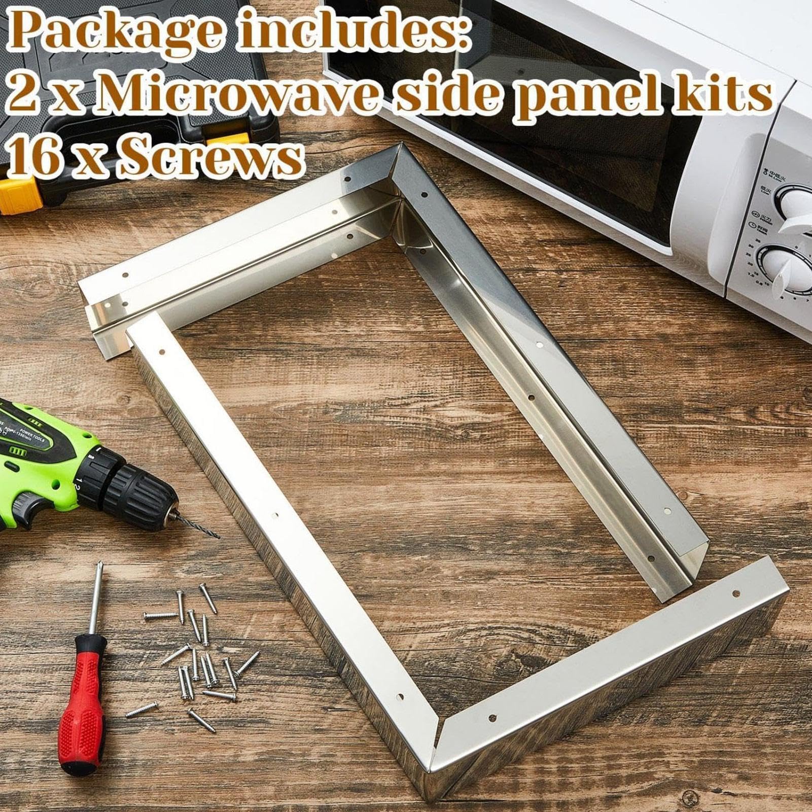 Microondas Trim Kit 2 piezas - 304 acero inoxidable | Built In Gáp Filler