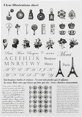 Amazon Co Jp レジンクラフト クリアイラストシート A5サイズ モノクロパリ Riss 03 ホビー 通販