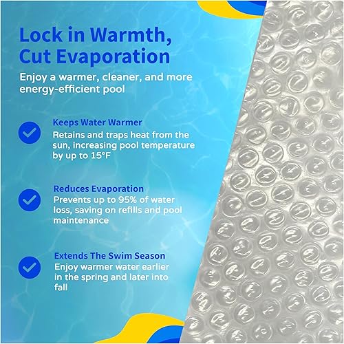 Vista 6 de Manta solar para albercas enterradas, de la marca Blue Wave, rectangular, transparente, hecha de 14-MIL, Transparente