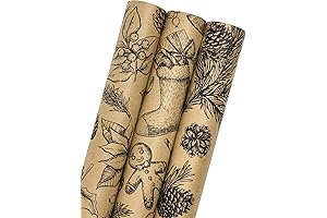 MAYPLUSS Vintage Kraft Christmas Wrapping Paper