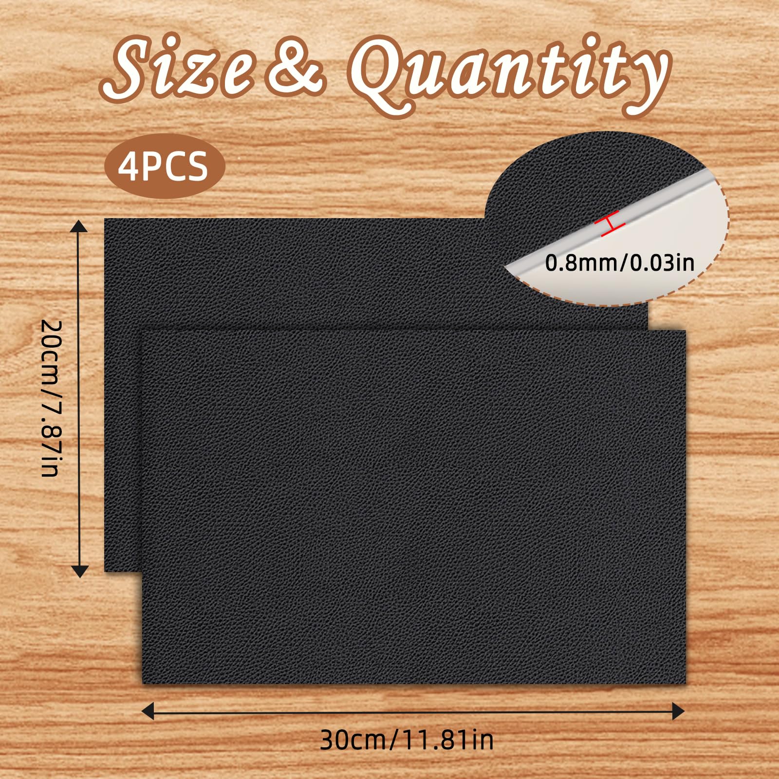 2 Toppe Autoadesive In Ecopelle Nero 20x30cm - Riparazione Divani, Sedili Auto, Mobili - Foto 2