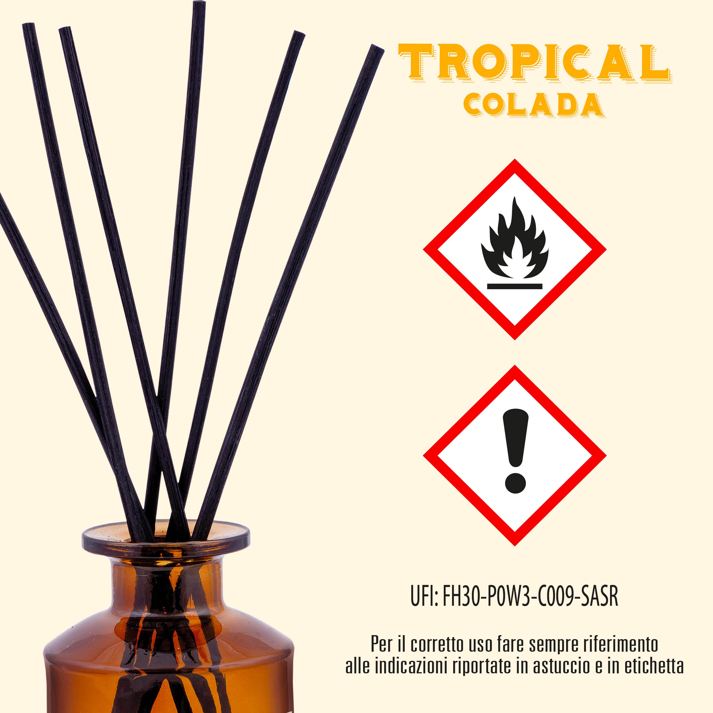 Helan Tropical Colada – perfumy pokojowe, z kiwi, miodem, melonem i wanilią, dezodorant w sztyfcie, pomysły na prezent i perfumy pokojowe 500 ml - Made in Italy