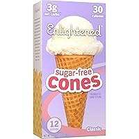 Vista 1 de ENLIGHTENED Ice Cream Conos de helado sin azúcar, aptos para veganos, sin azúcar, sin lácteos, bajos en calorías (30 calorías), bajos