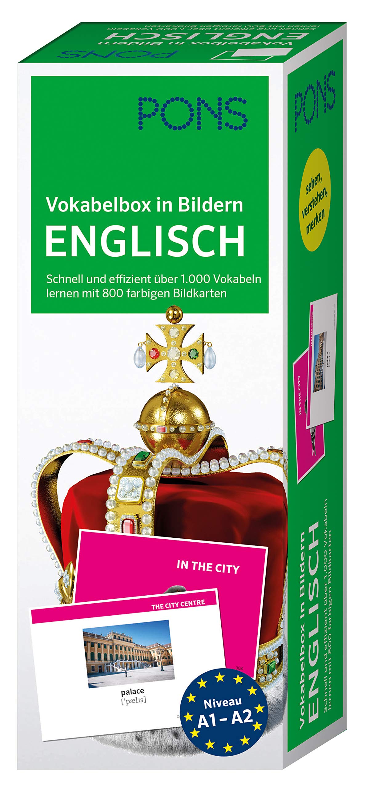PONS Vokabelbox in Bildern Englisch: Schnell und effizient über 1.000 Vokabeln lernen mit 800 farbigen Bildkarten