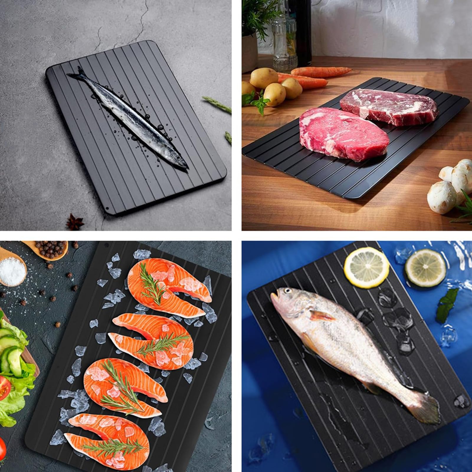 Plateau de Décongélation Rapide en Aluminium pour Viande Poisson Surgelés