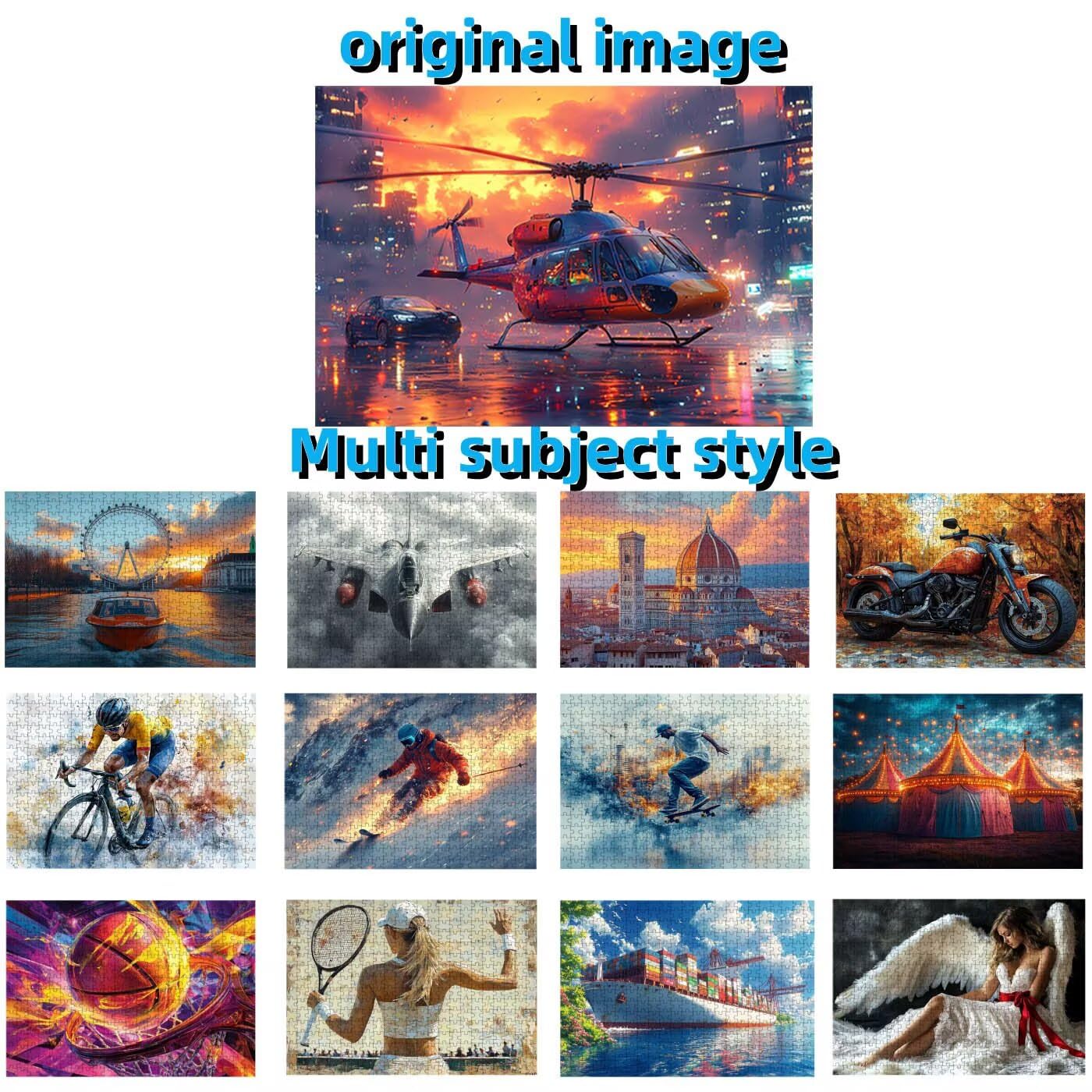 Puzzle 2000 sztuk helikoptera Puzzle 2000 sztuk drewna dla dorosłych, pięknie zapakowane w kartonowe pudełko, przenośny w siatkowej torbie na prezent dla kobiet 100 x 70 cm RXPT-8307