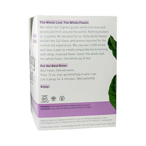 Miniatura 8 de Té Mighty Leaf, orgánico, bolsas con hojas enteras, 1.32 onzas, 15 unidades