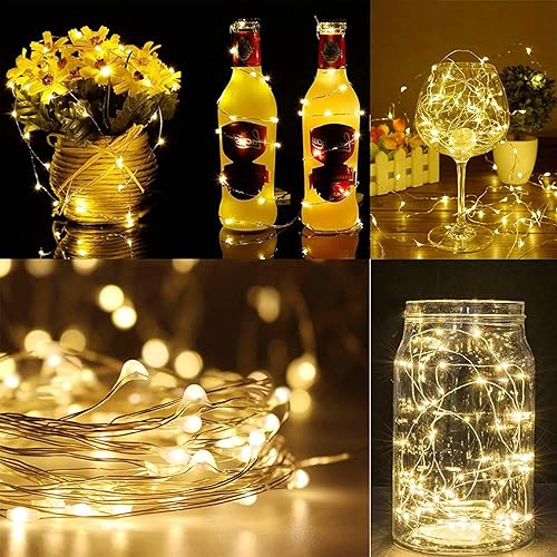 Miniatura 6 de YJFWAL Paquete de 12 guirnaldas de 10 ft de 30 luces LED estrelladas con temporizador, 7 modos, impermeables, con pilas mejoradas (incluidas),