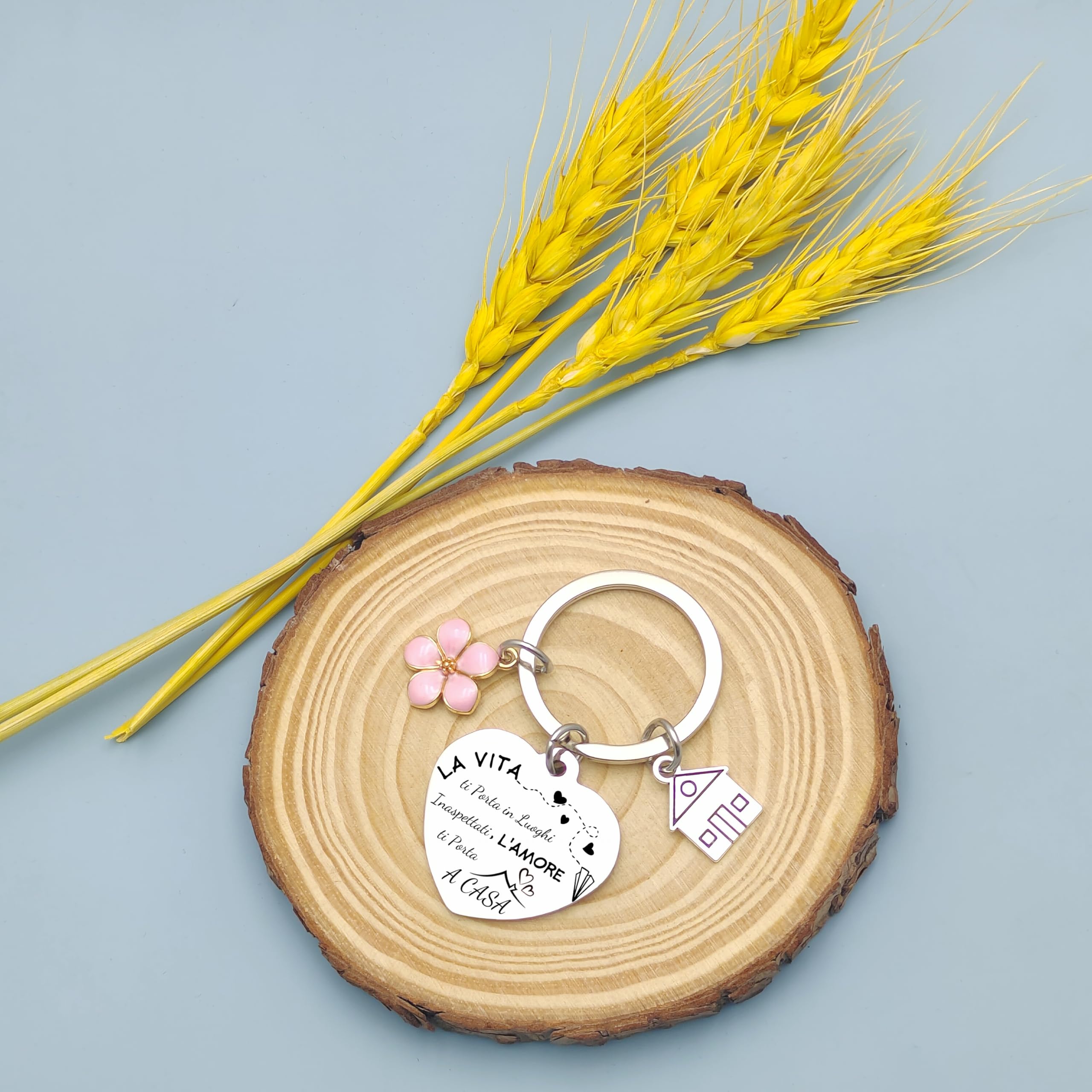 JRZDFXS Unisex Portachiavi Ci vediamo a Casa per Coppia in Acciaio Inox Ciondolo Casa Casetta Carina Chiavi regalo di inaugurazione della casa per moglie marito