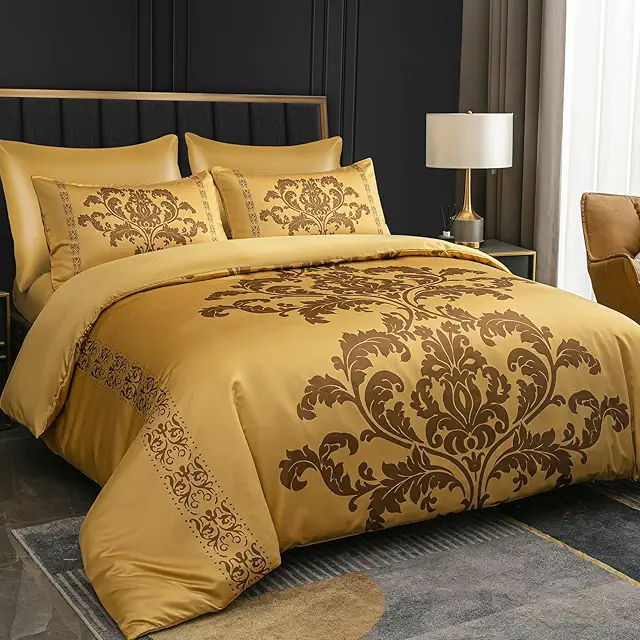 Lazzaro Satin Duvet Cover Set - Hypoallergenic Double Bedding with Pillowcases