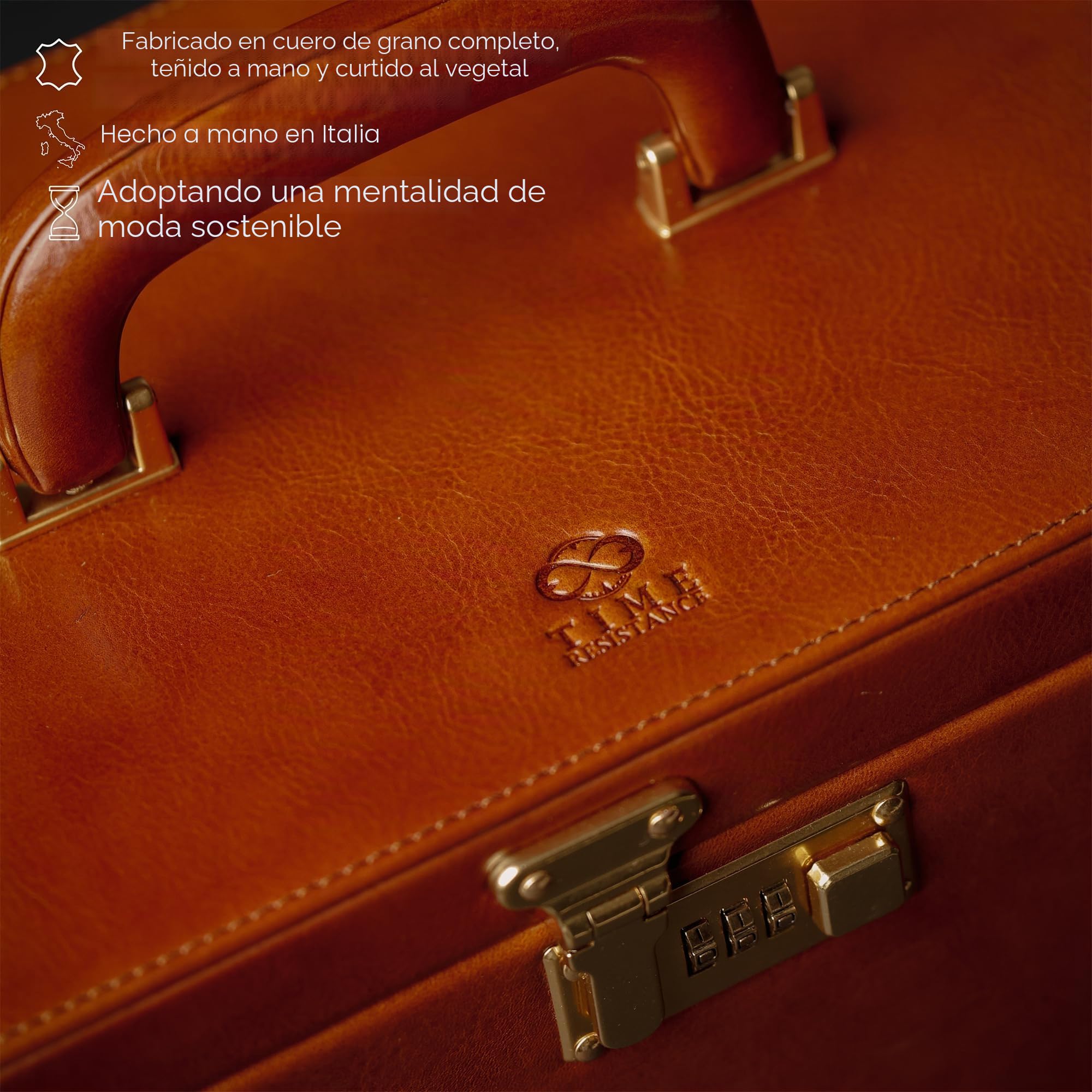 Time Resistance Joyero De Cuero | Organizador De Joyas De Cuero De Plena Flor | Caja De Bloqueo De Código De Almacenamiento De Accesorios Para Mujer (Marrón Coñac)