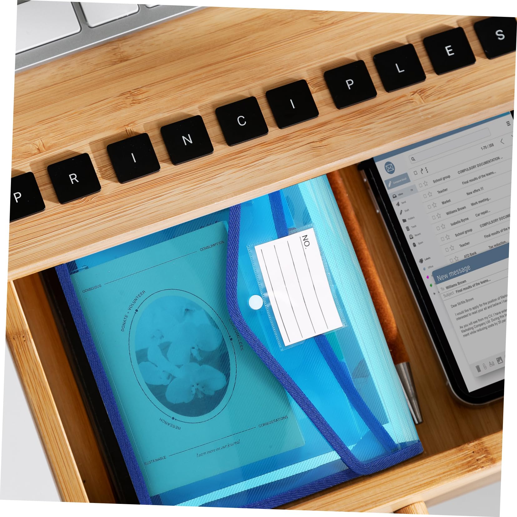 Holibanna 7pièces Porte-Document Transparent avec Poches Étiquettes De Folders Organisateur De Documents Expansible pour Bureau Et Voyage
