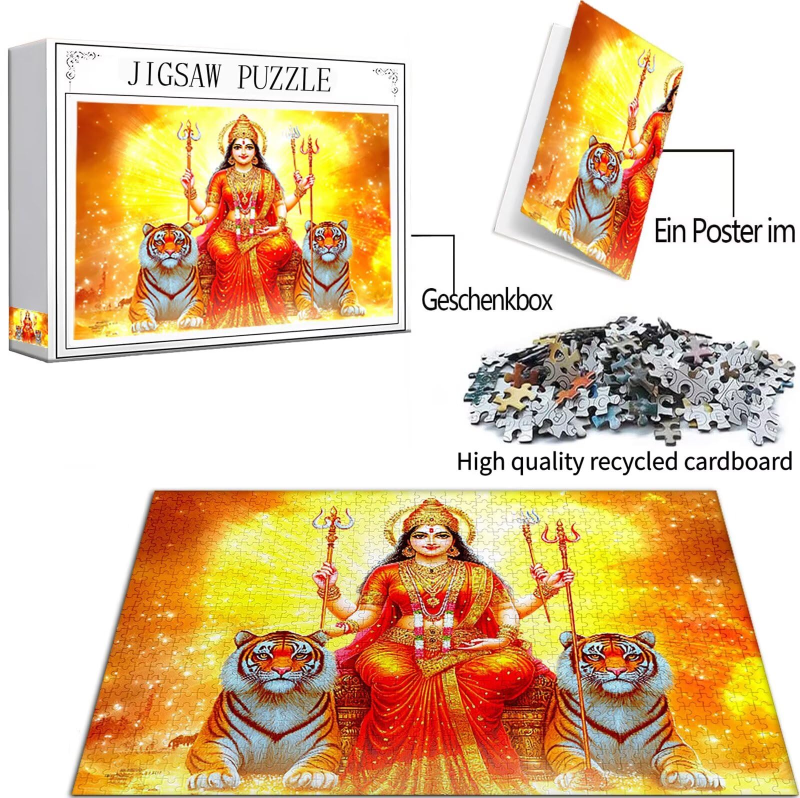 Puzzle 6000 elementów dla dorosłych, tygrys puzzle Indie wzór, duża drewniana układanka 179 x 105 cm początkująca dziewczyna edukacyjna wyzwanie zabawka z opakowaniem na prezent do dekoracji pokoju