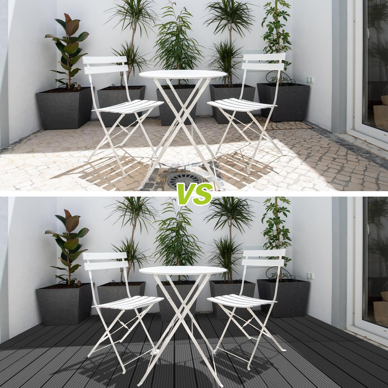 60 Stück WPC Terrassenfliesen, 30x60 cm WPC Fliesen,Gartenfliesen mit Klick-System,Terrassendielen Balkonfliesen Klickfliesen,Terrassendielen Wasserfest,für 10m² Anthrazit