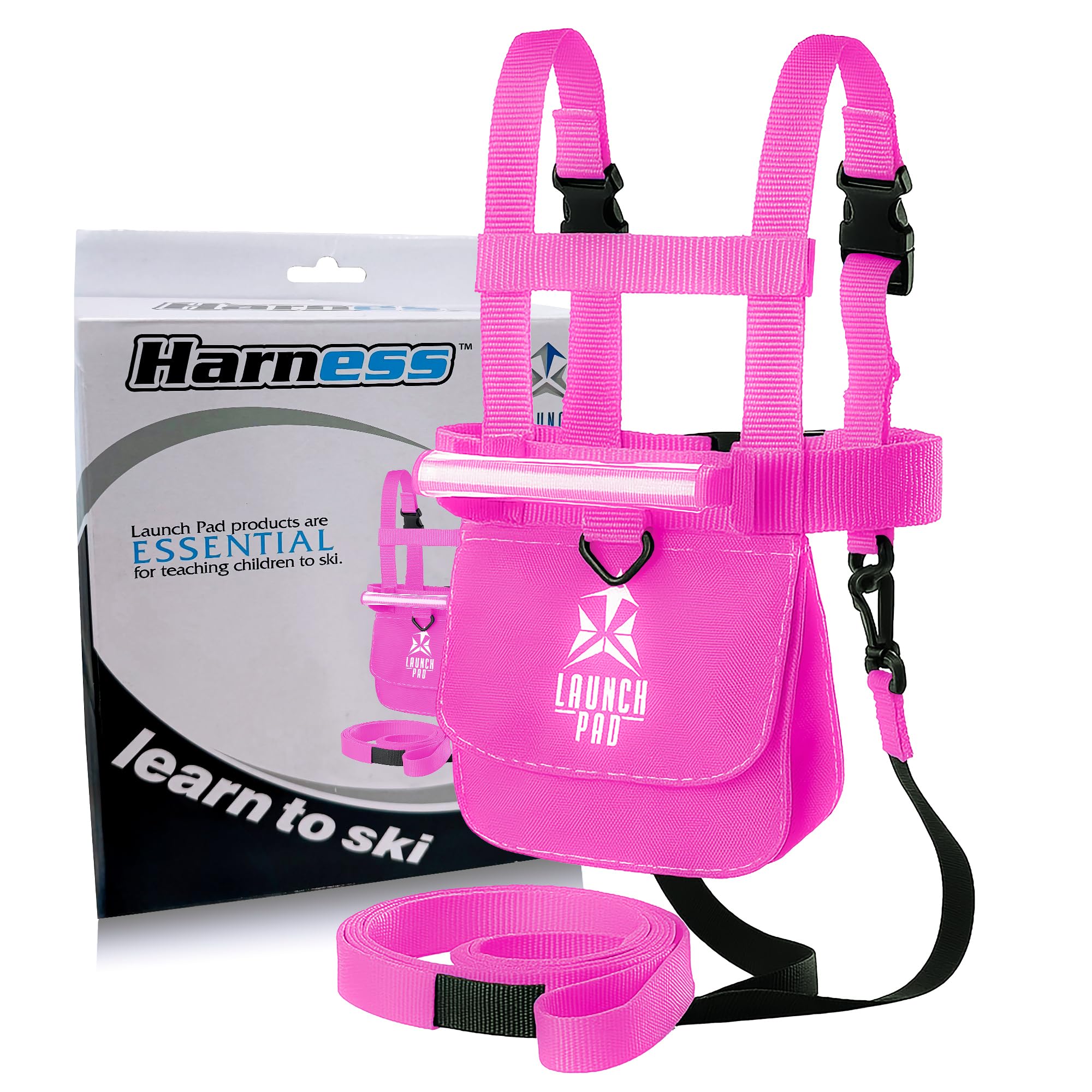 Launch Pad Ski and Snowboard Training Harness - Learn to Ski - Shock Absorbing Leashes - Teaches Speed Control - Perfect for Beginners