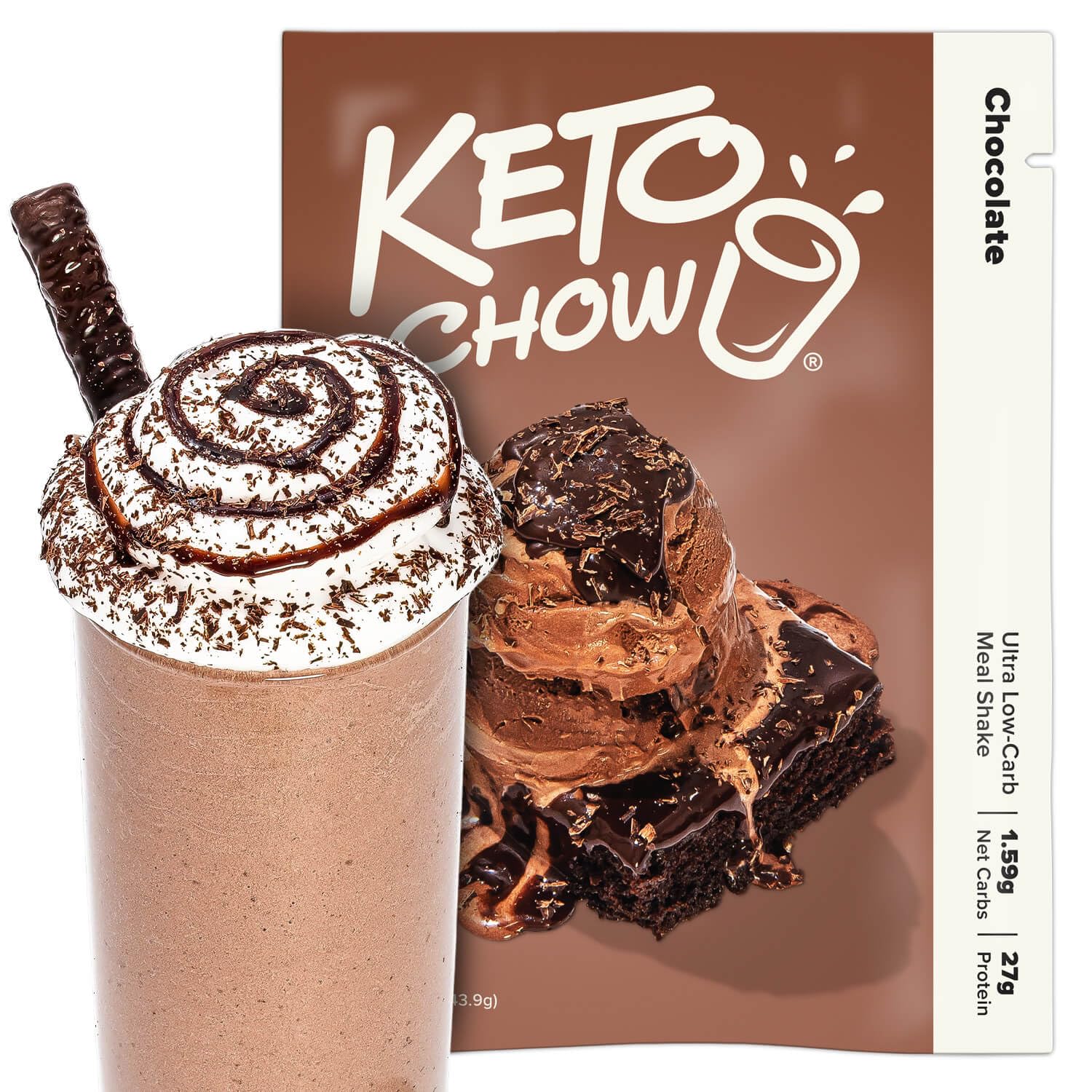 Keto Chow Chocolate | Keto Meal Replacement Shake Powder | Nutritionally Complete | Low Carb | Delicious Easy Meal Substitute | Protein Rich You