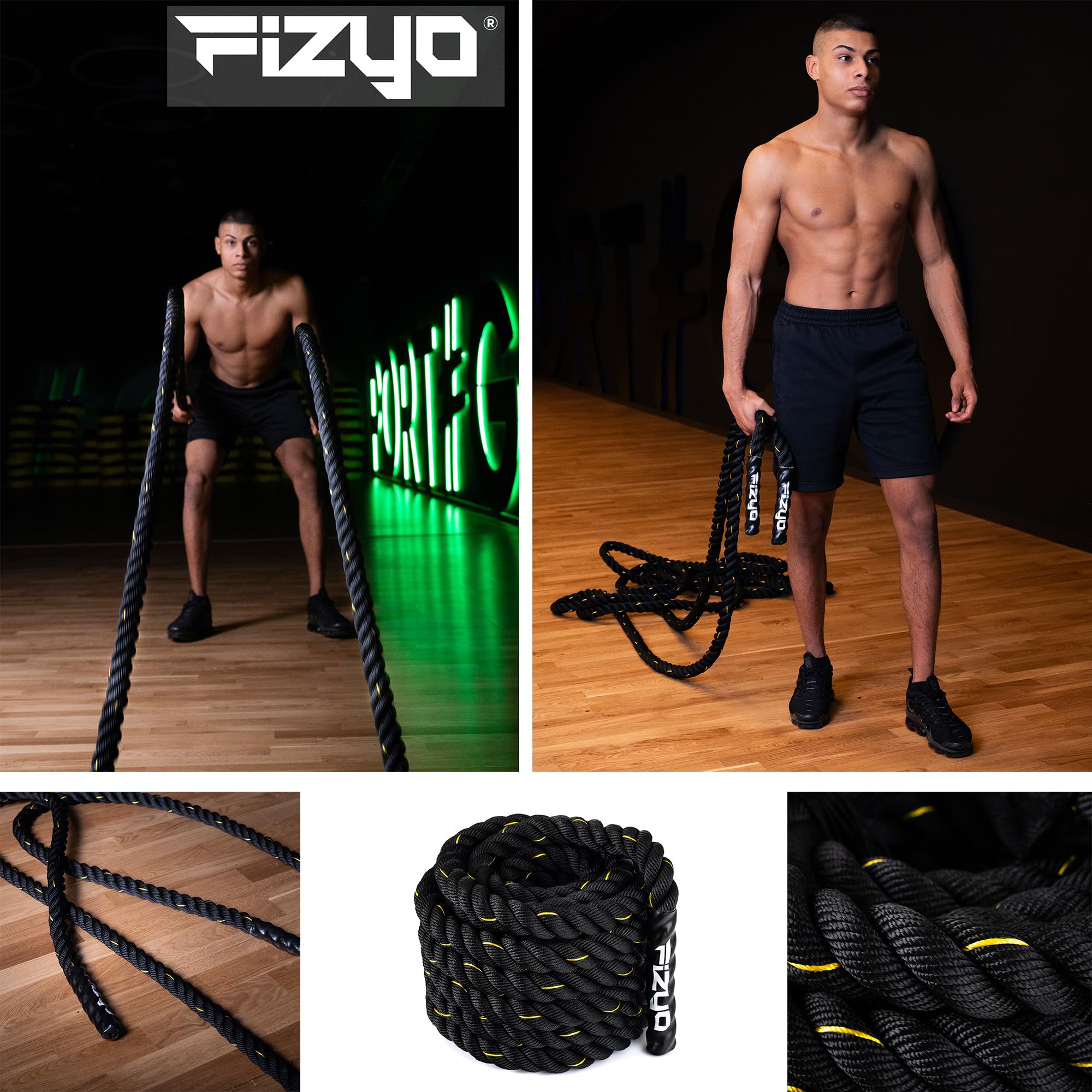 FIZYO Battle Rope 15m – Trainingsseil Fitness für Functional Training