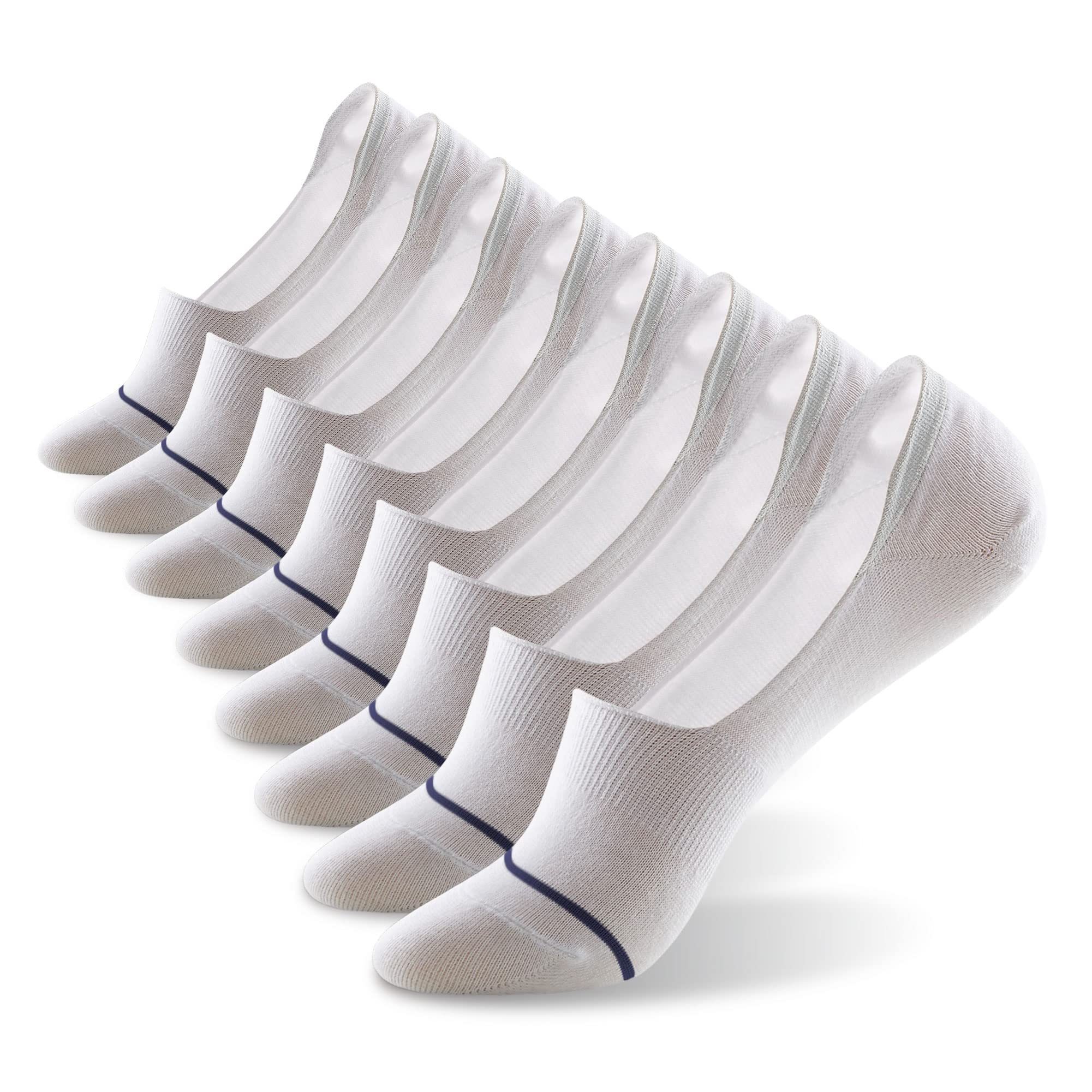 MONFOOT Men's/Women's 10 Pairs Invisible No Show Non slip Socks, Multipack