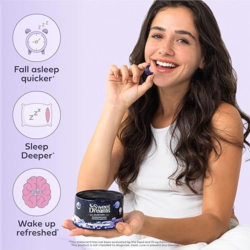 Miniatura 2 de SweetDreams Dream Gummies - Ayuda natural para dormir para adultos, 5 mg de melatonina, magnesio y L-teanina, suplemento de gomitas veganas, gomitas