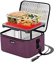 Vista 1 de Aotto Lonchera Eléctrica Portátil para Horno - Calentador de Alimentos 12V/24V 2-en-1, Lonchera Térmica para Adultos, Cocinar, Recalentar y Mantener