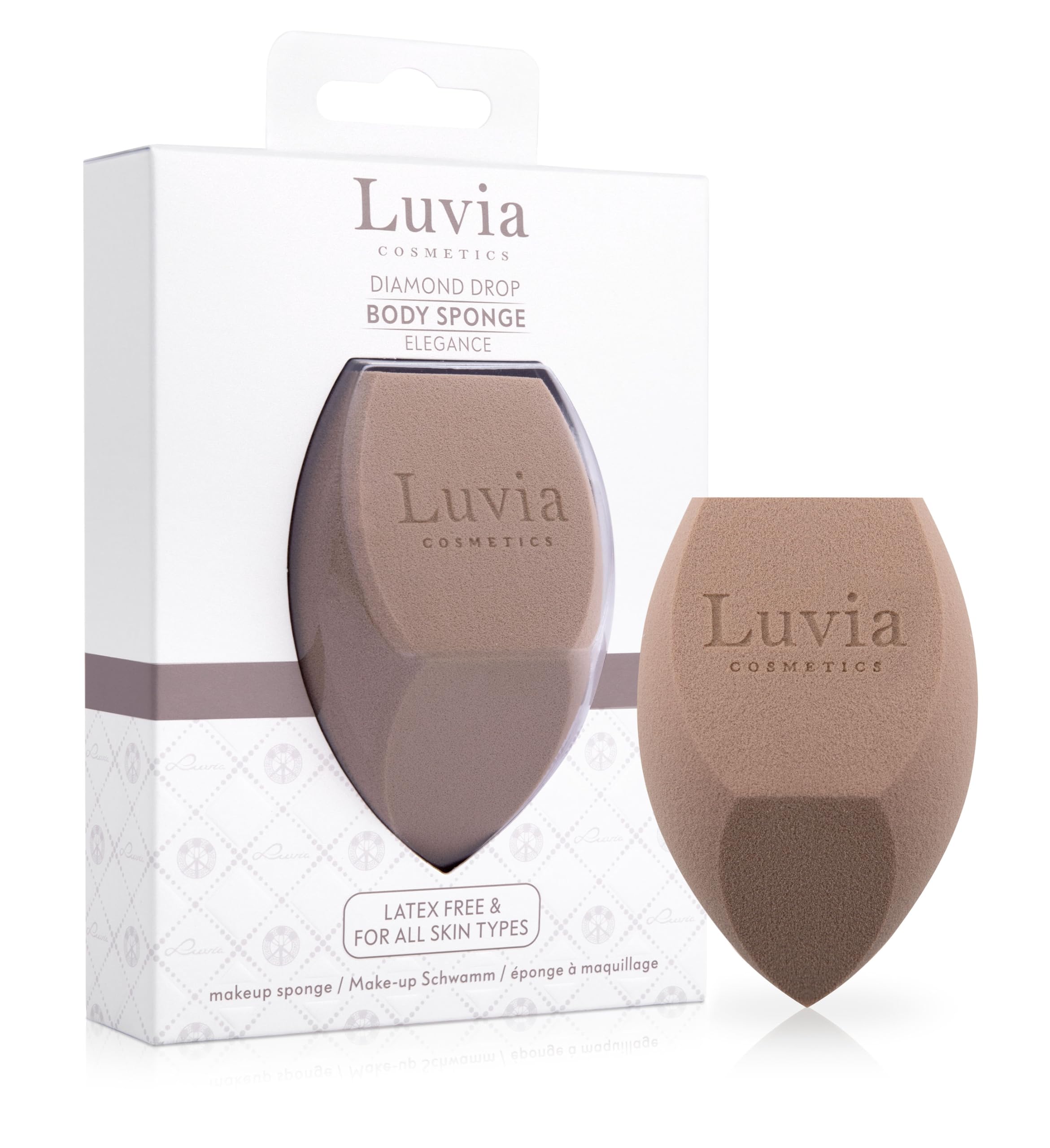 Luvia Beauty Blender Sponge Large Make Up Beauty Egg XXL, Prime Vegan Body Sponge Cosmetics for Body and Face, Ideal for Foundation, Concealer, Highlighter Techniques and Powder Make-Up