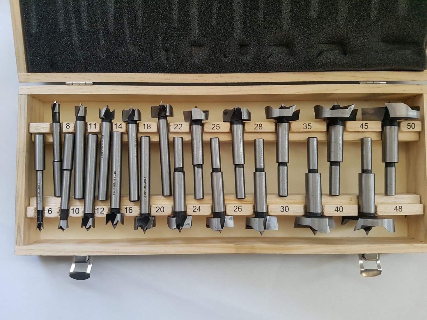 81202 - Set di 20 punte per trapano per legno, Ø 6-50 mm
