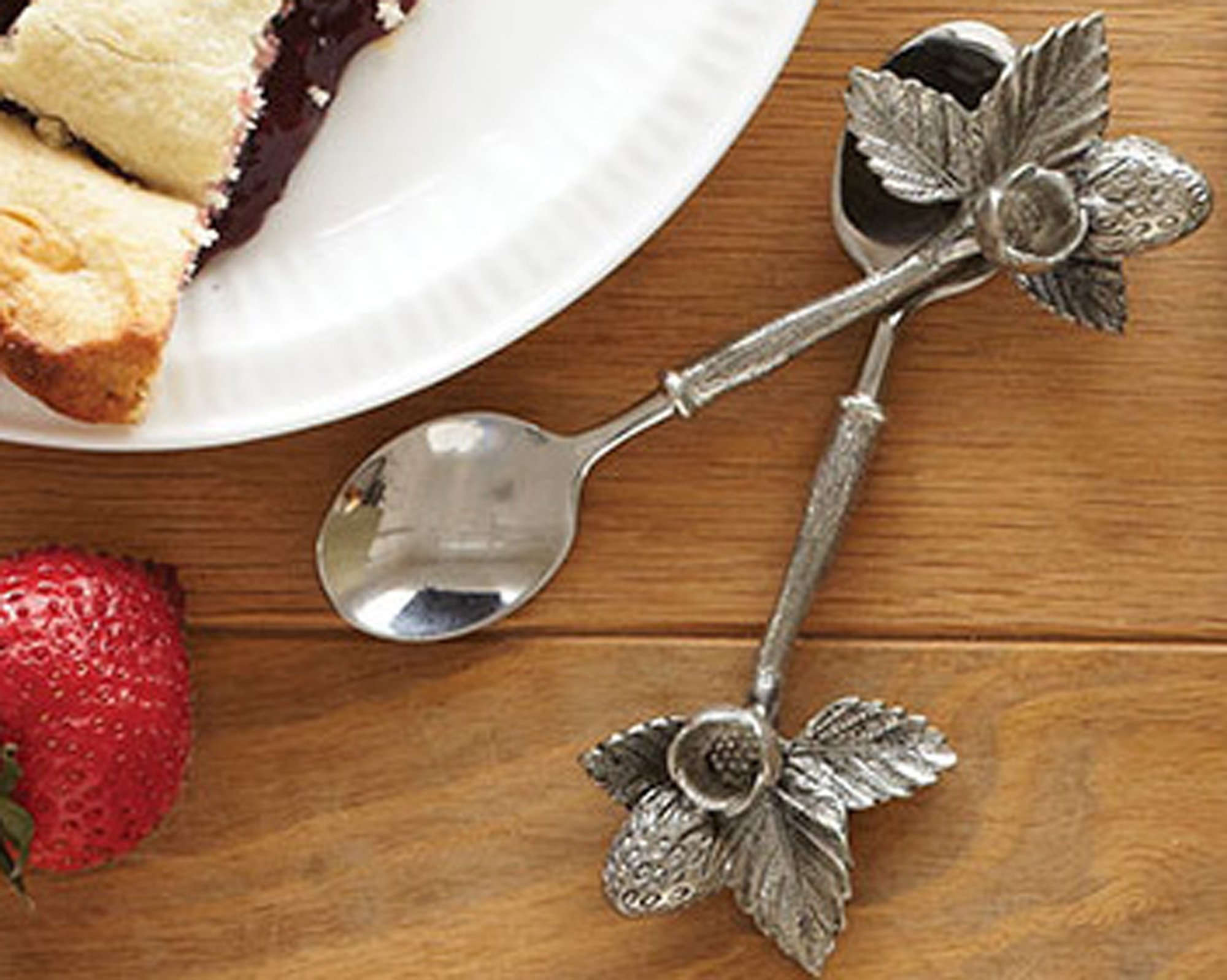Vagabond House Pewter Strawberry Jam/Jelly/Fruit/Dip Spoon 5.5 inch Long