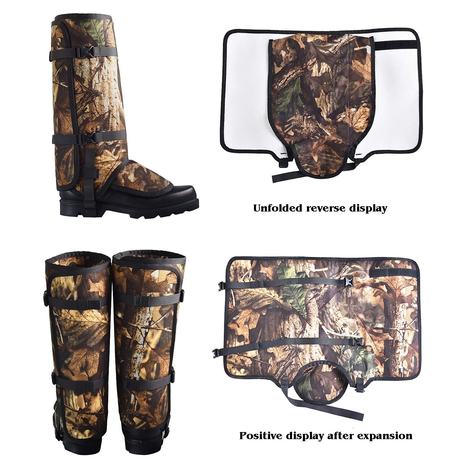 XLTFUC Jambières De Guêtres De La Jambe De Neige Courte, Camouflage De Randonnée En Plein Air Leggings De Garde-boue, Randonnée, Chasse Sauvage Et Piqûres Anti-serpents