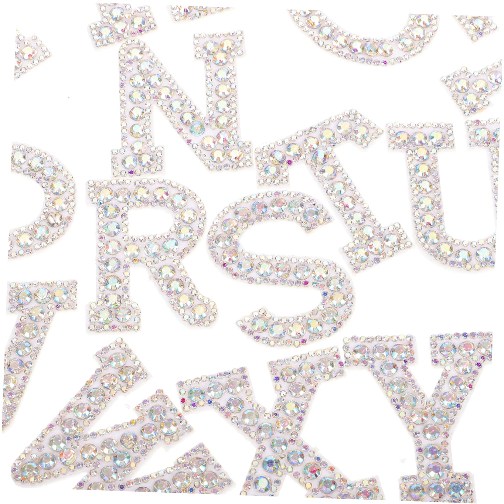HOMSFOU Adesivi Con Lettere Diamantate A Caldo Per Lettere In Ciniglia Lettere Dell'Alfabeto Lettere Bastoncino Per Tessuto Lettere Ricamate Lettere Scintillanti Adesivi Per