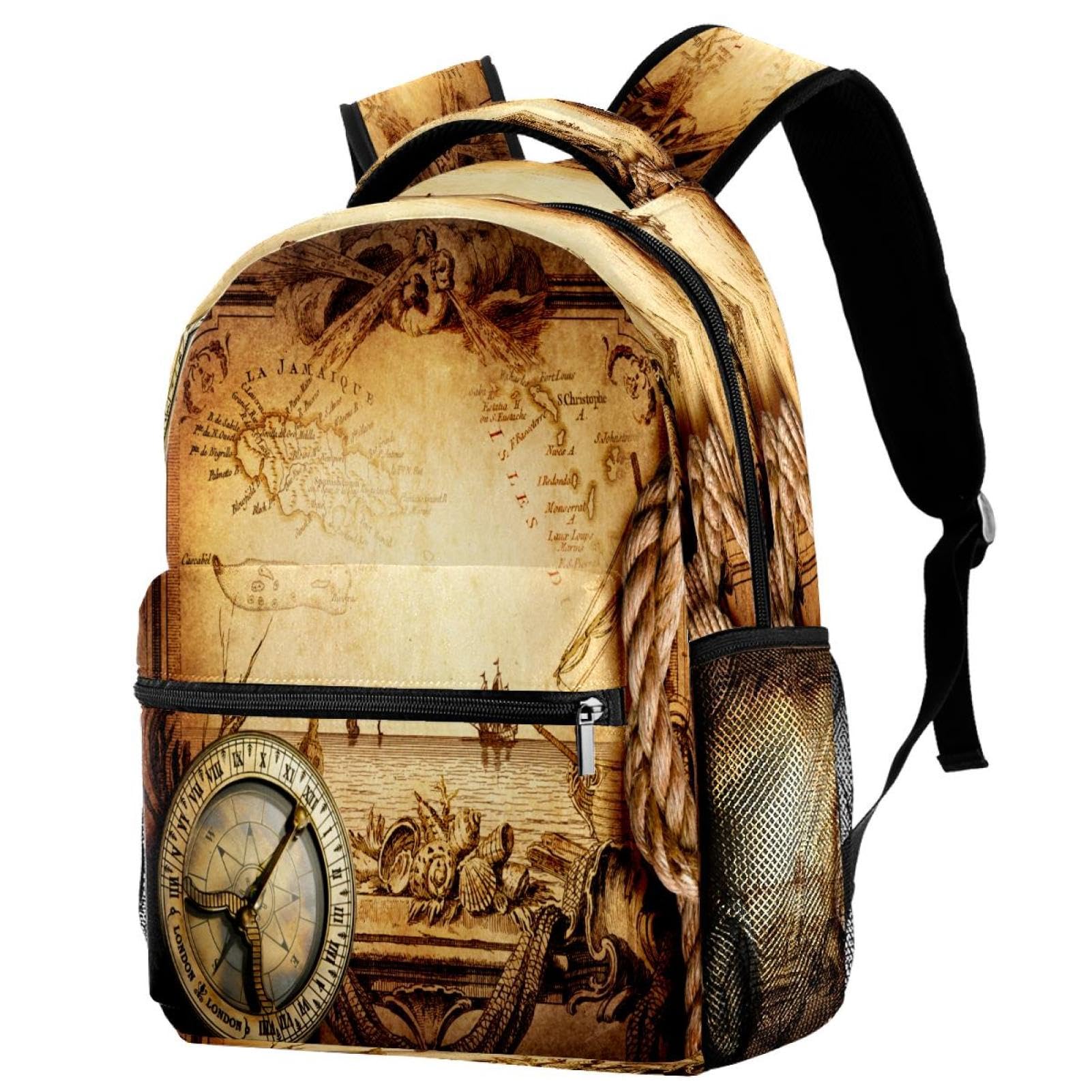 Sac à dos imprimé carte nautique multicolore boussole pirate 40cm - 7
