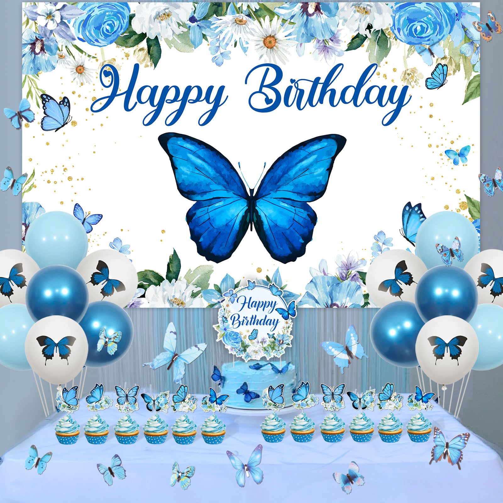 Decorazioni Compleanno Farfalle Viola - Striscione, Palline, Ghirlanda Per Feste Ragazza/Donna