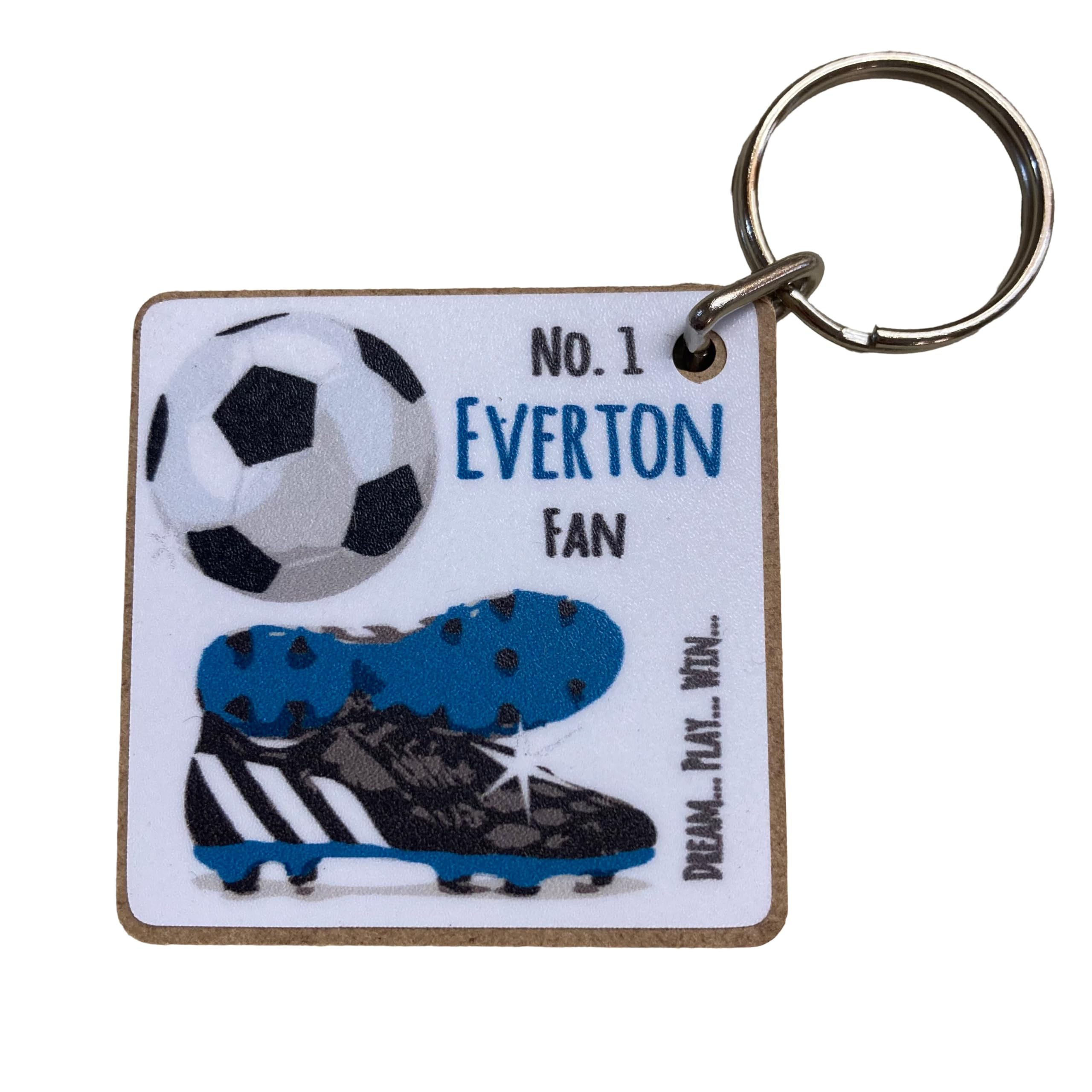 White Cotton Cards Unisex Everton Blues Toffees Fc Football Club Fan - Keyring (K-Fn6)