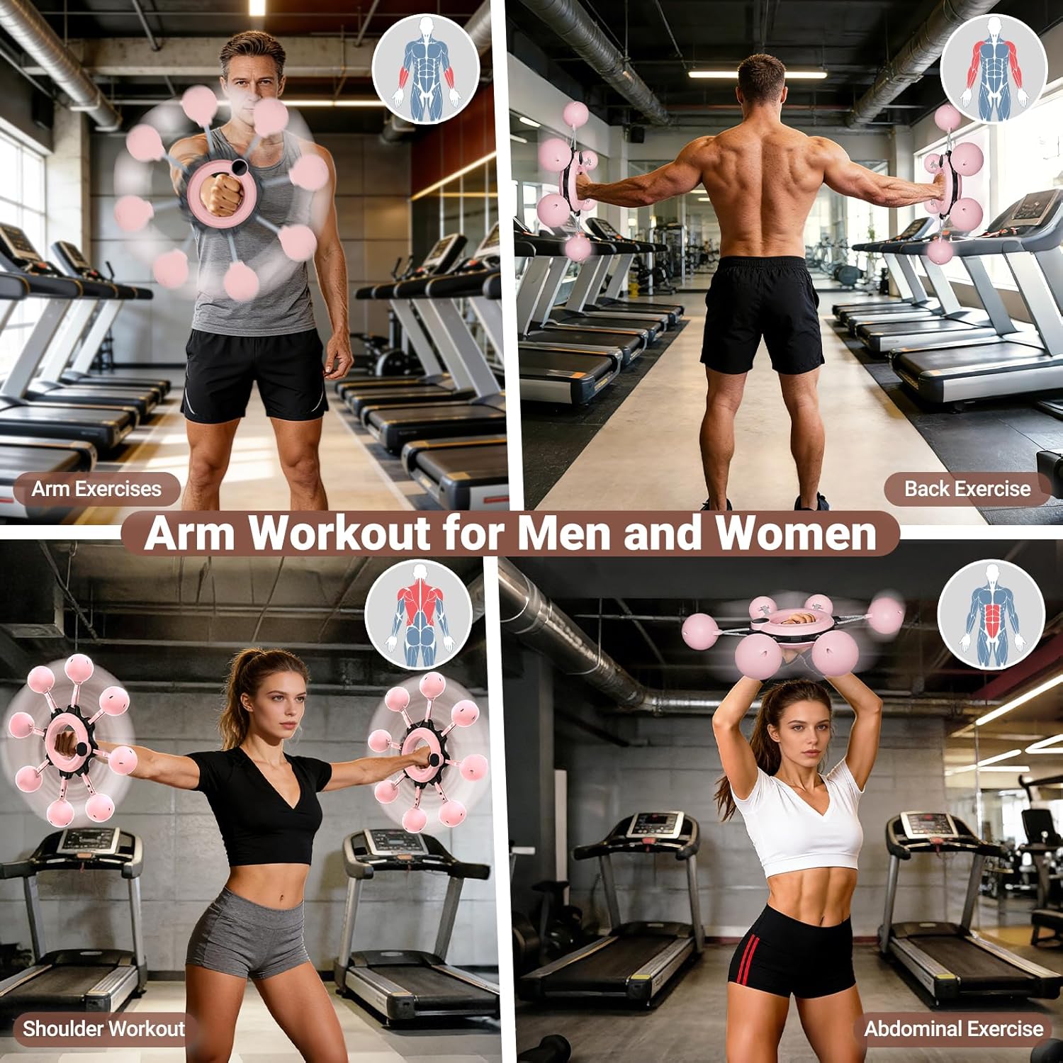 Arm Workout Equipment, 360° Shoulder Reliever Ball Swing, Upper Body Workout Equipment Rotating Arm Trainer for Forearm, Chest, Shoulder & Wrist | Home Gym Strength Equipment for Men & Women